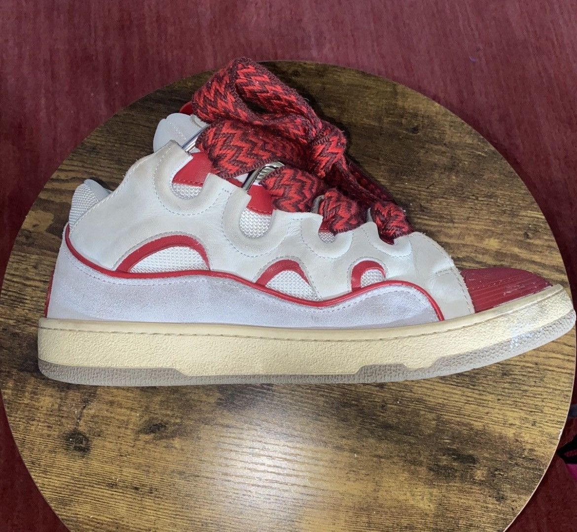 Lanvin Lanvin Curb Sneakers Red and White Size US 10 / EU 43 - 2 Thumbnail