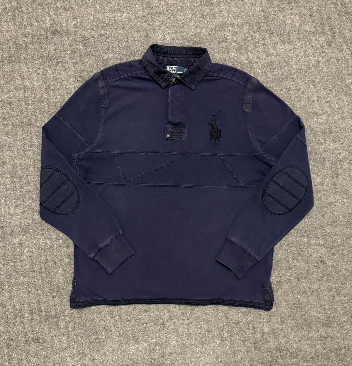 Polo Ralph Lauren Vintage Polo RL Big Pony Rugby With Elbow Patches Size US XL / EU 56 / 4 - 1 Thumbnail