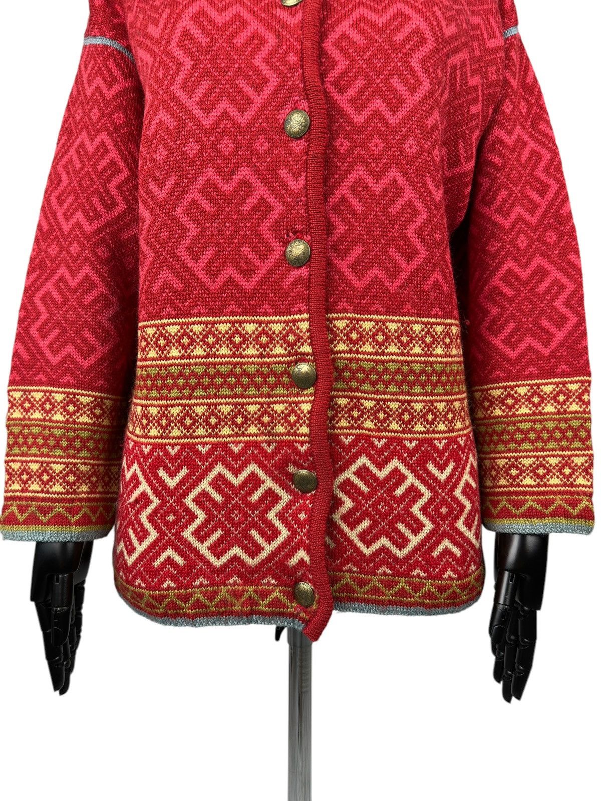 Other OLEANA 100% WOOL TRADITIONAL NORWEGIAN CARDIGAN SWEATER Size M / US 6-8 / IT 42-44 - 7 Thumbnail