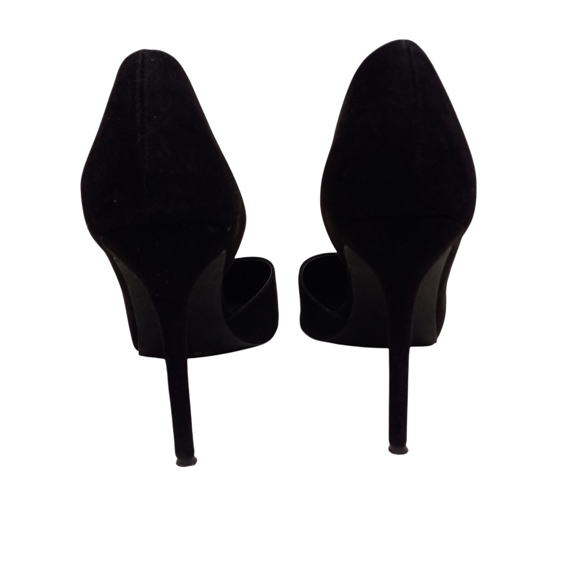 Lulus Lulus Size 8 Womens D'Orsay Black Suede Pointed Toe Stiletto Size US 8 / IT 38 - 4 Thumbnail