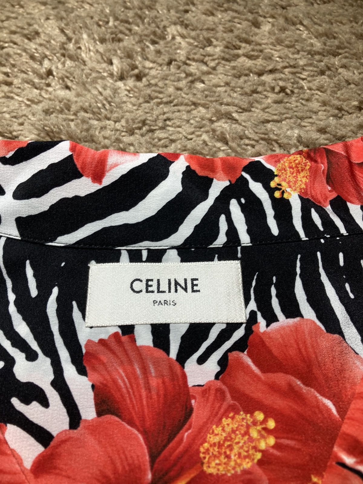 Celine New SS25 Celine Floral Bloom Silk Camp Collar Shirt Hawaiian Size US L / EU 52-54 / 3 - 2 Thumbnail