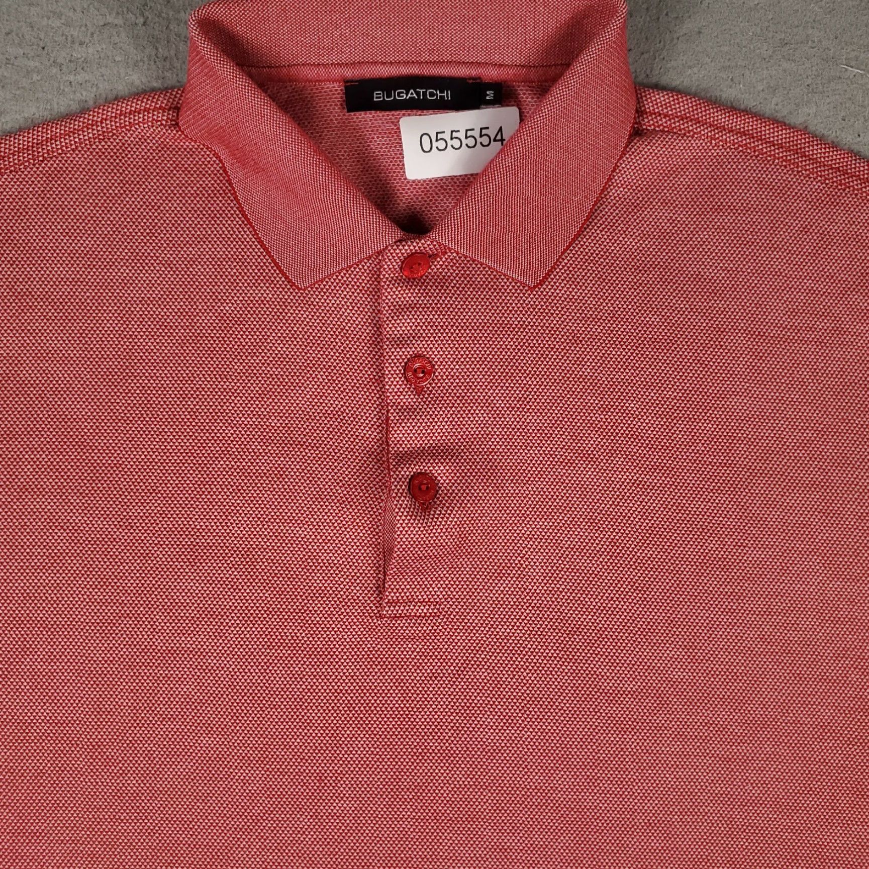 BUGATCHI BUGATCHI Polo Shirt Mens M Red Short Sleeve Casual Cotton Classic Sports Polo Men M Red Size US M / EU 48-50 / 2 - 2 Thumbnail