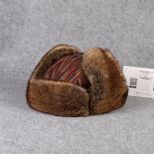 VIBE Vintage Bomber Hat Rex Rabbit Fur Trapper Hat Size ONE SIZE - 6 Thumbnail
