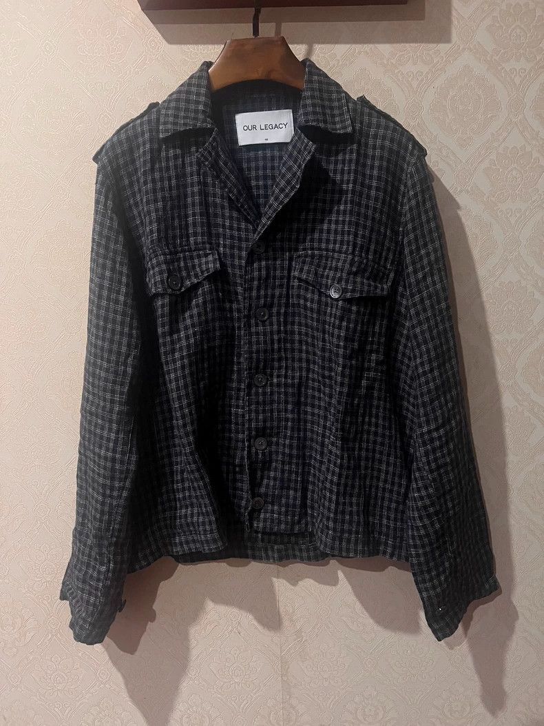 Dark Blue Plaid Shirt Jacket