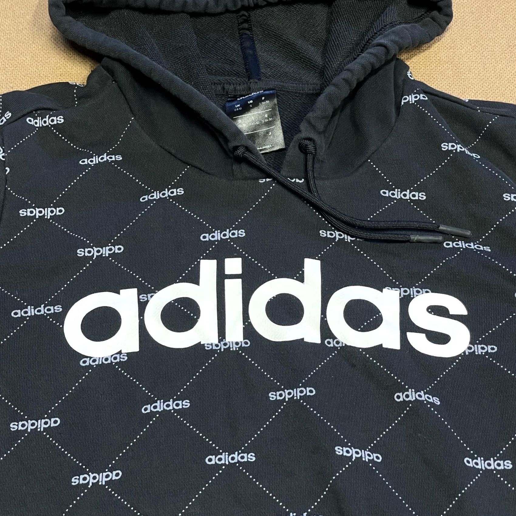 Adidas Adidas Hoodie Womens S Black Spell Out Logo Pullover Sweatshirt Kangaroo Pocket Sweatshirt Casual Athletic Size S / US 4 / IT 40 - 3 Thumbnail