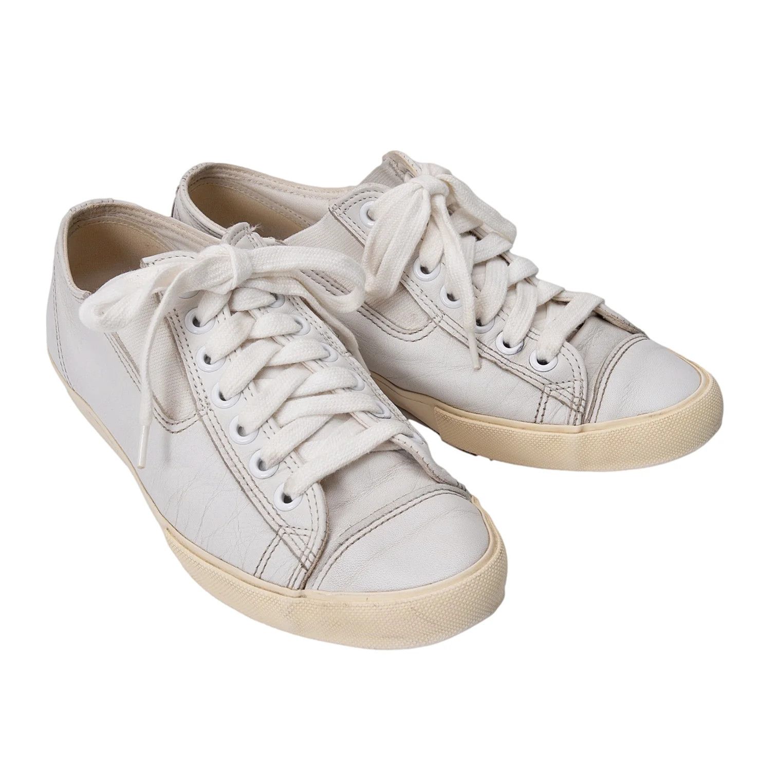 Yohji Yamamoto Yohji Yamamoto Low-Cut Leather Sneakers White Size US 9 / EU 42 - 1 Thumbnail