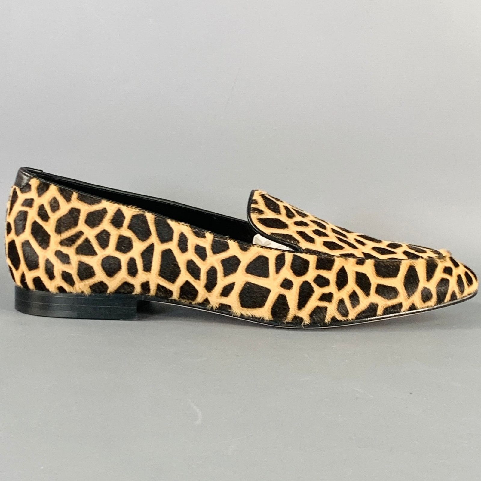 Manolo Blahnik MANOLO BLAHNIK Brown Black Pony Hair Giraffe Loafer Flats Size US 11 / IT 41 - 2 Thumbnail