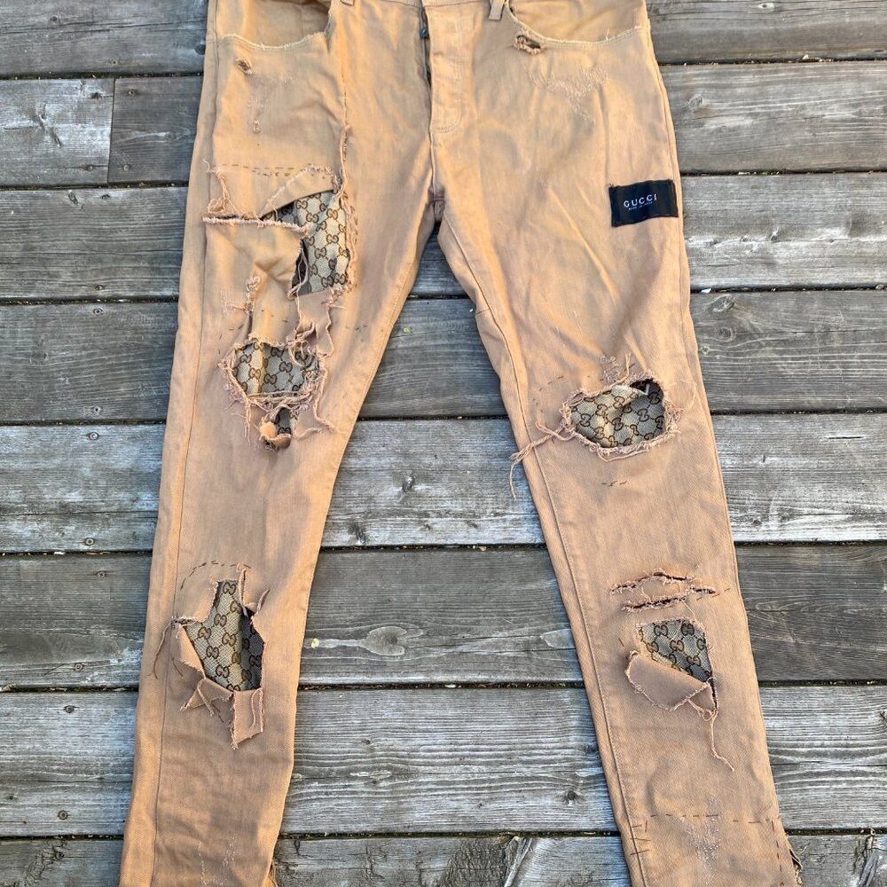Kollar Clothing Custom Kollar X Gucci Patchwork Jeans Size 34 Size US 34 / EU 50 - 8 Thumbnail