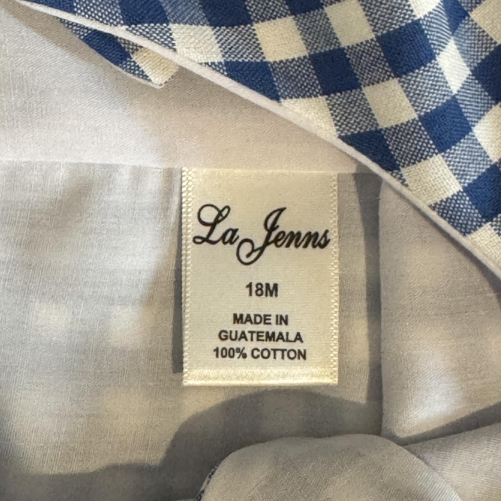 Other La Jenns Embroidered Gingham Overalls -18mo Size ONE SIZE - 2 Thumbnail