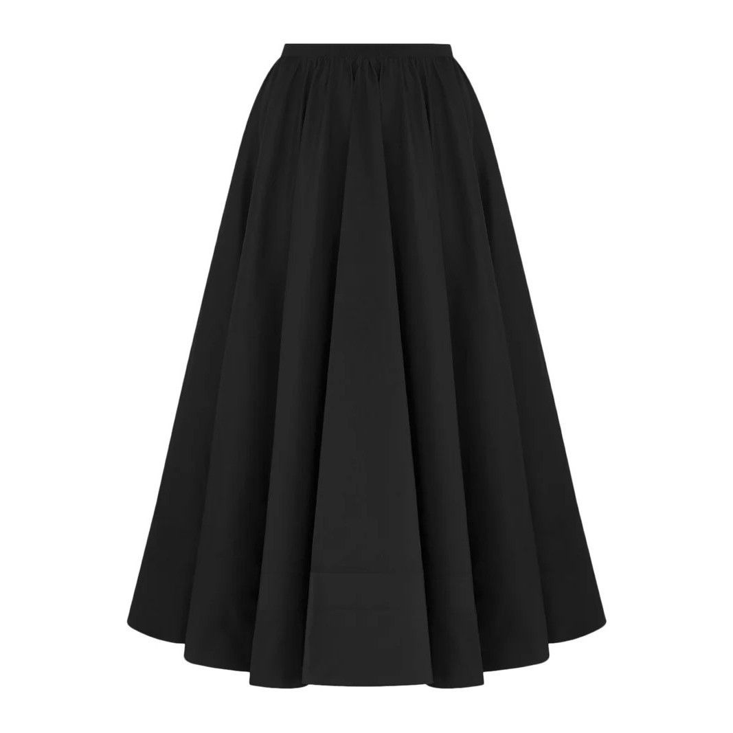 DIOR $4700 Black Silk Mid Flared Skirt New & Authentic (Wome