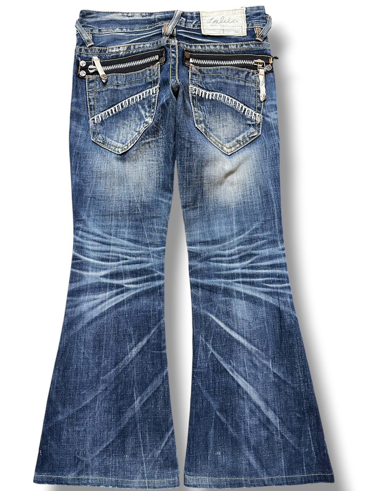 Ed Hardy Vintage Y2K Lolita Flare Whiskers Heavy Stitching Denim Size US 29 - 4 Thumbnail