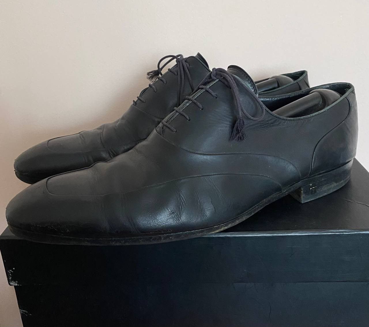Louis Vuitton Vintage Mens LOUIS VUITTON Oxford shoes Leather black Size US 8.5 / EU 41-42 - 3 Thumbnail