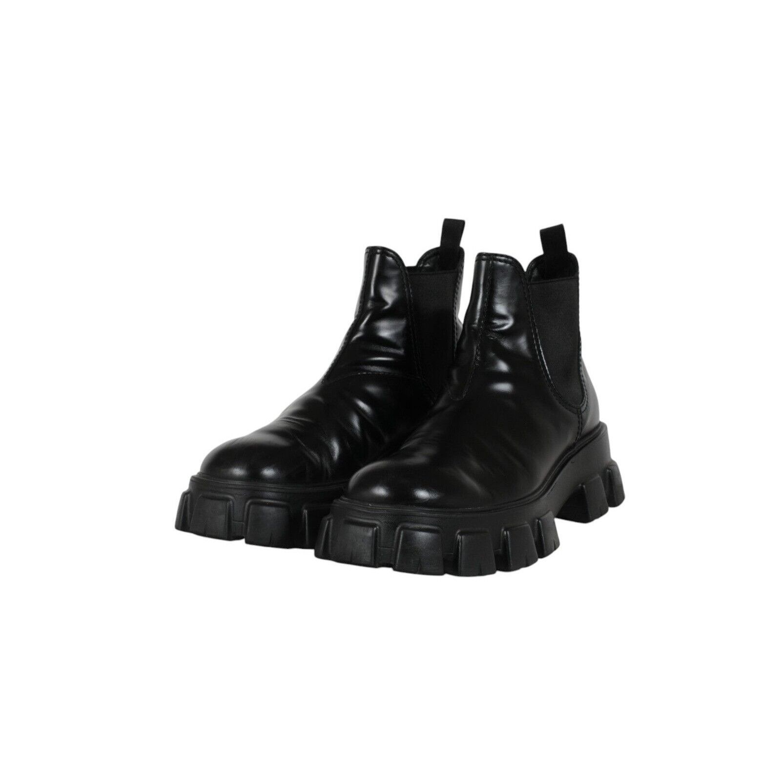 Prada Monolith Chelsea Boots Black Leather - 02511B Size US 11 / EU 44 - 8 Thumbnail