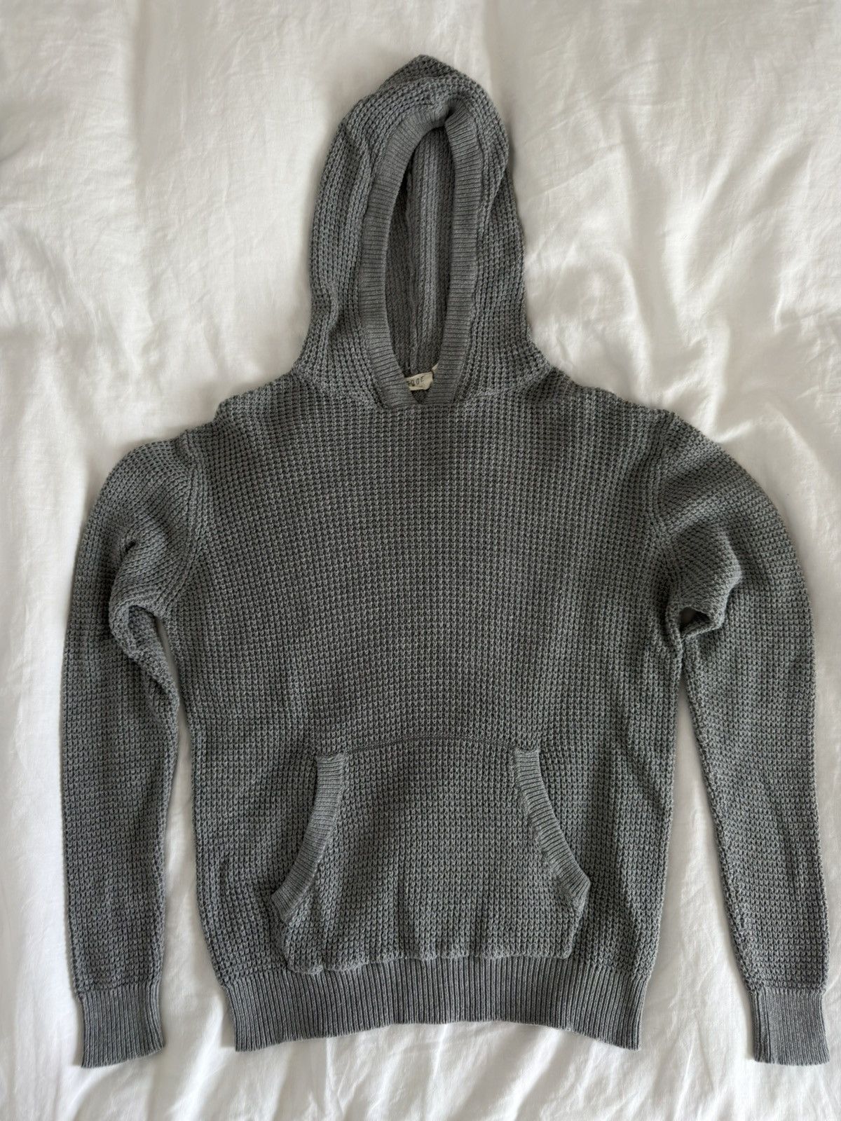 Other Hedge Grey Waffle Knit Pullover Hoodie (Kangaroo Pocket) Size US L / EU 52-54 / 3 - 2 Thumbnail