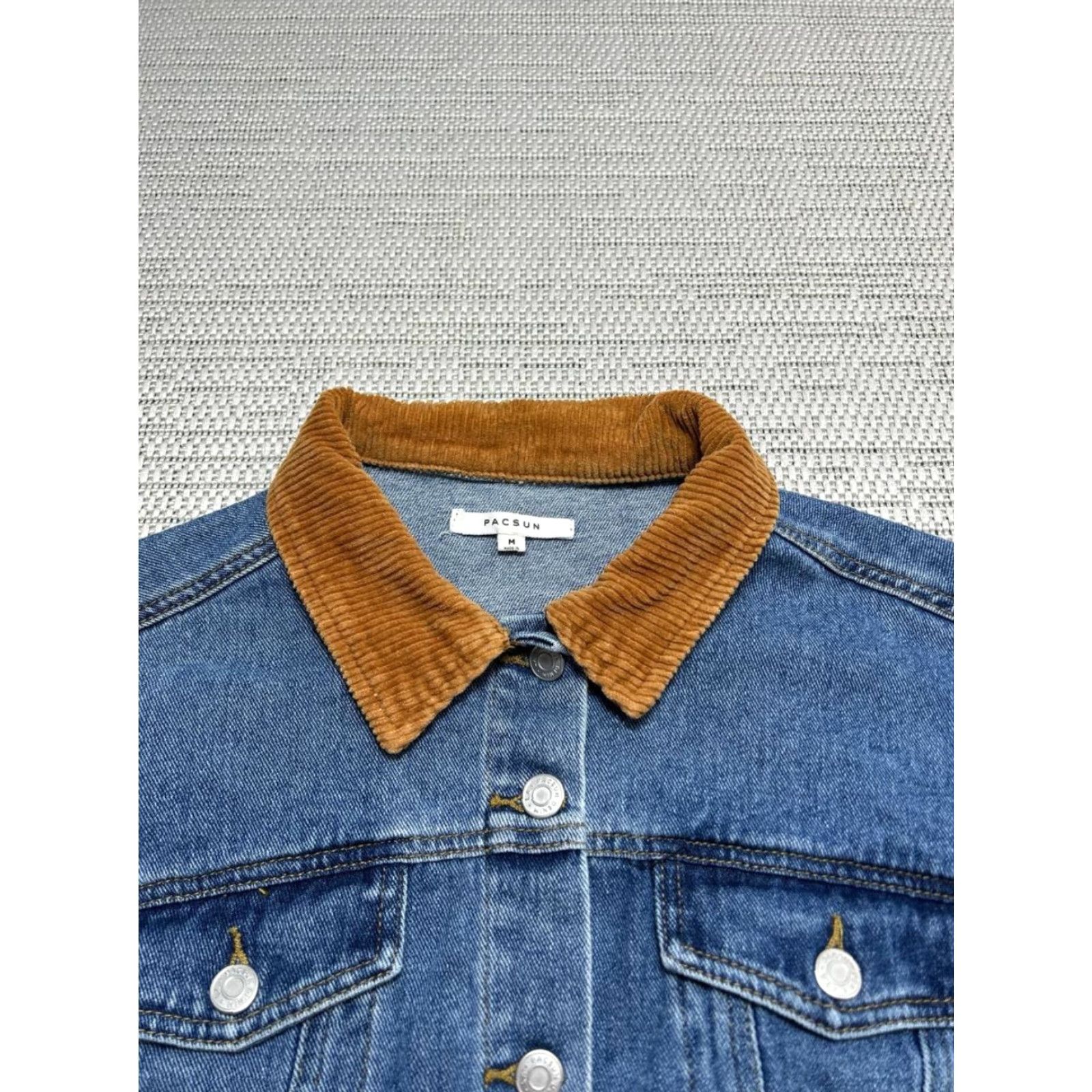 Pacsun Pacsun Jacket Womens Medium Blue Cotton Denim Cropped Bomber Size M / US 6-8 / IT 42-44 - 2 Thumbnail