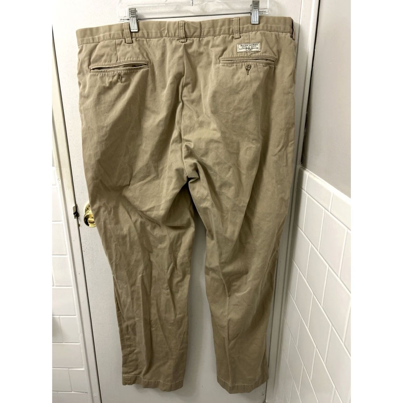 Polo Ralph Lauren VINTAGE Polo Ralph Lauren Chino Pants Mens 44x34 Tan Classic Fit Trousers Size US XXL / EU 58 / 5 - 6 Thumbnail