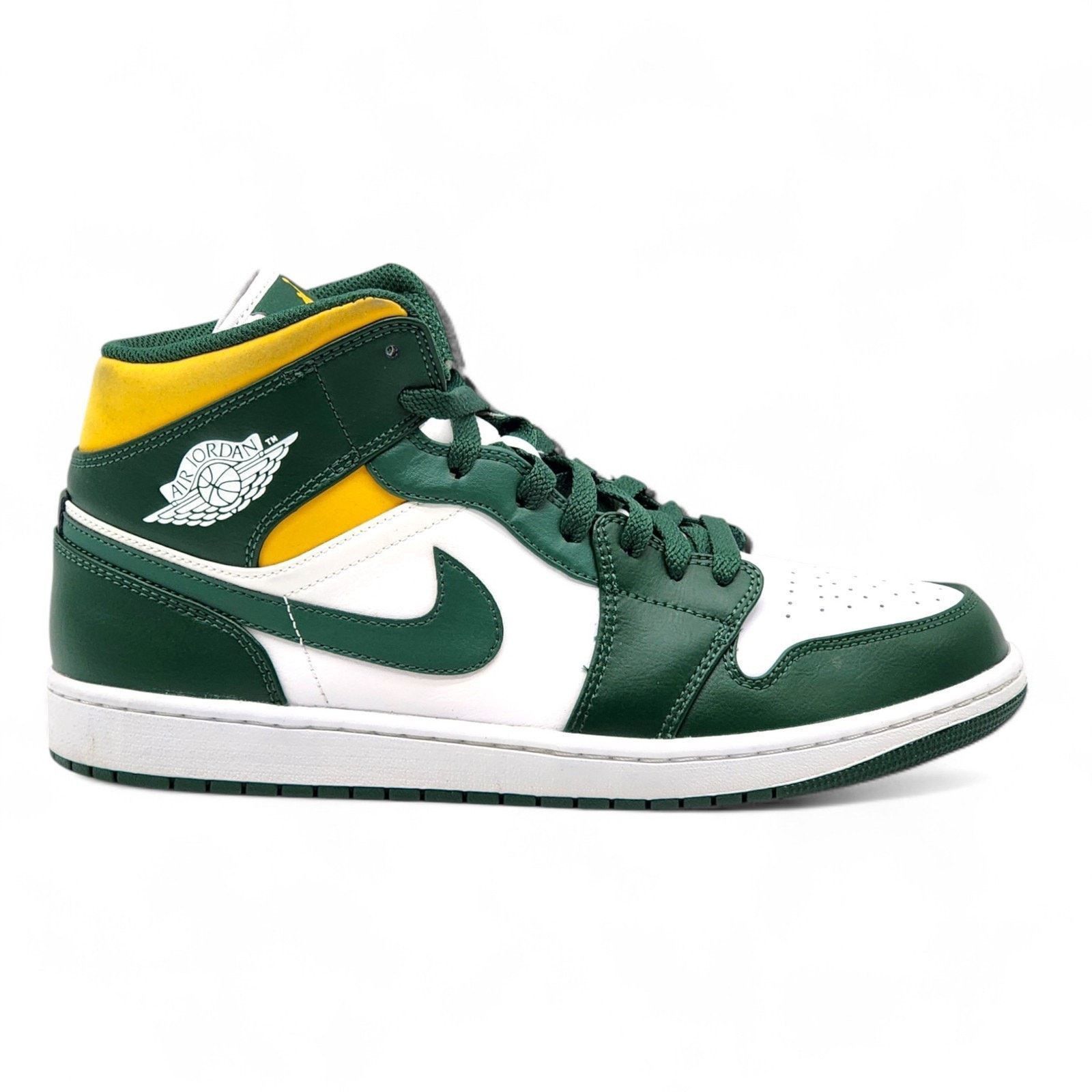 Jordan Brand 1 Mid 554724-371 Leather Sneakers Noble Green US 11 Size US 11 / EU 44 - 3 Thumbnail