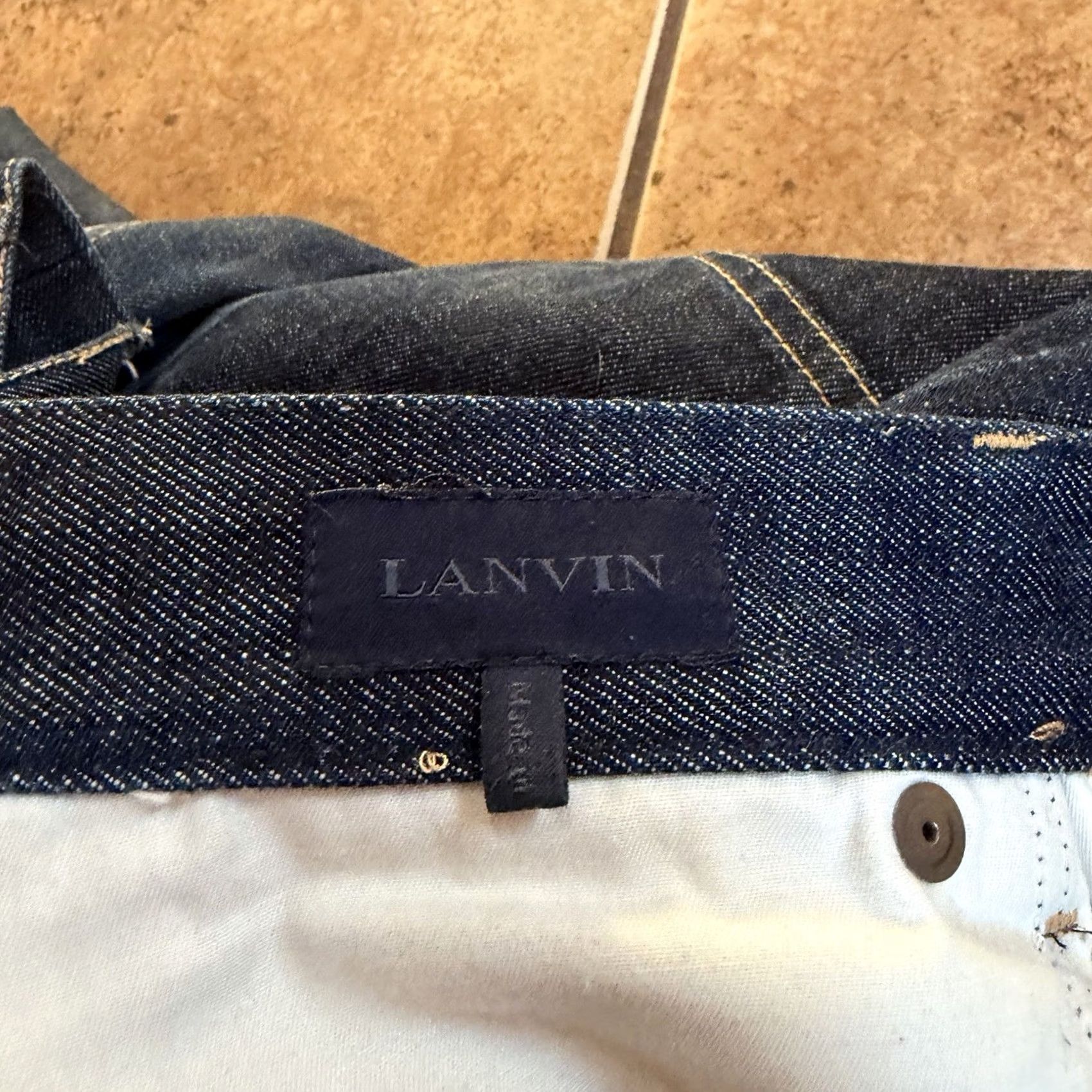 Lanvin Lanvin En Bleu Men’s Jeans Slim Straight 28 X 28 Blue Cotton Stretch Denim Regular Size 28 Mens Jeans - Lanvin - Size 28 - Slim Fit - Blue Size US 28 / EU 44 - 6 Thumbnail