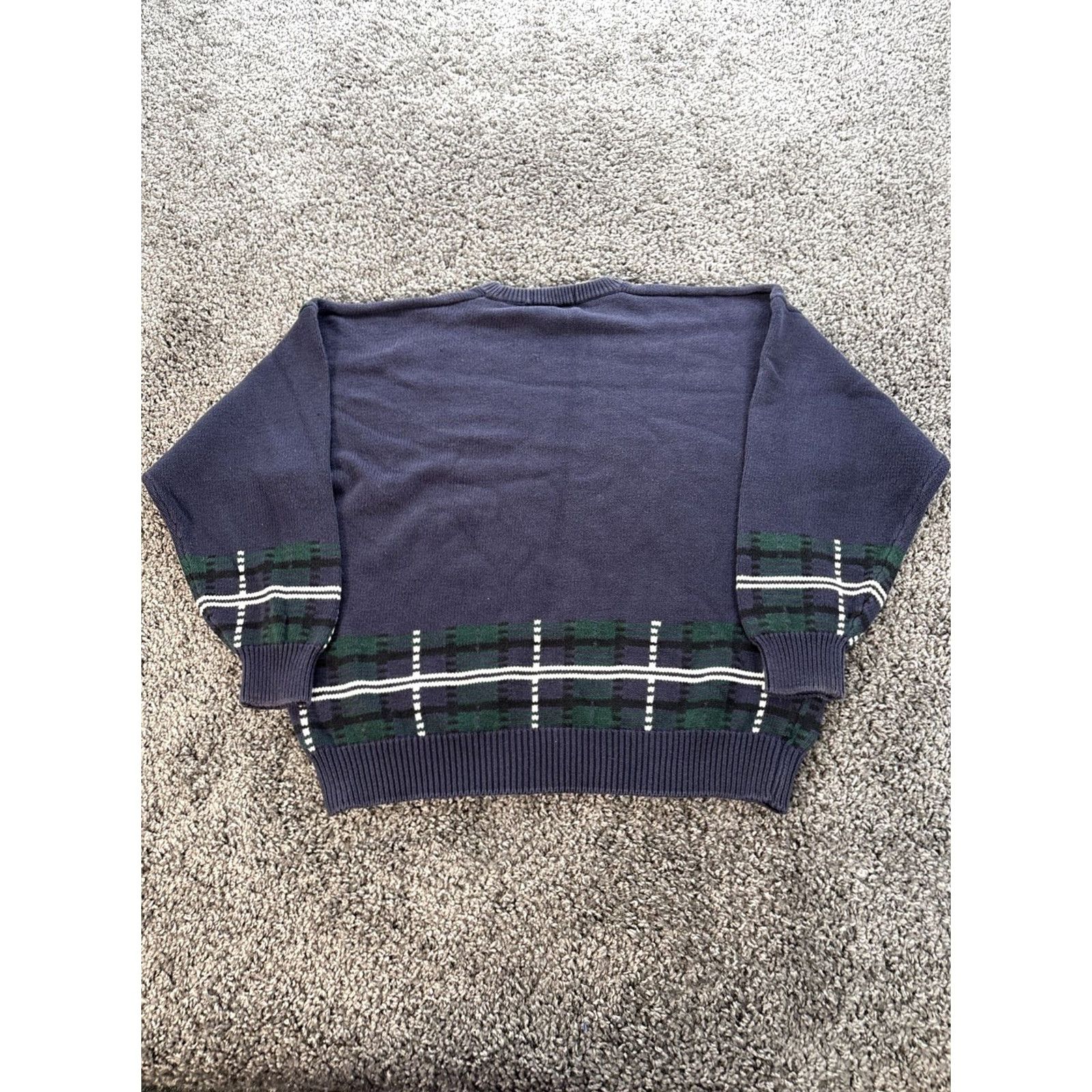 Roundtree & Yorke VINTAGE Roundtree & Yorke Sweater Mens XL Diamond Golf Hand Intarsia Knit Cosby Blue Classic 90s Preppy Knits Pullover Size US XL / EU 56 / 4 - 5 Thumbnail
