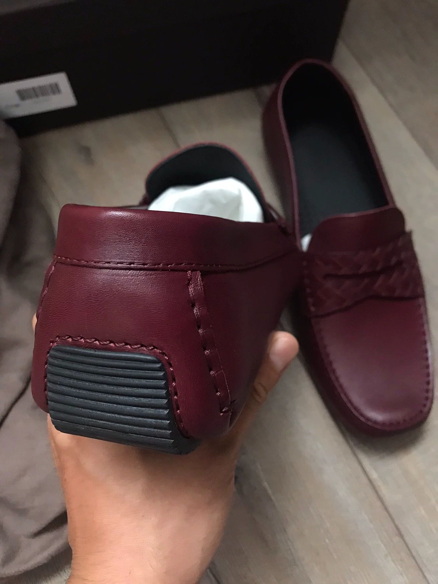 Bottega Veneta BV Burgundy Woven & Leather Driving Shoe 42.5 Size US 9.5 / EU 42-43 - 3 Thumbnail