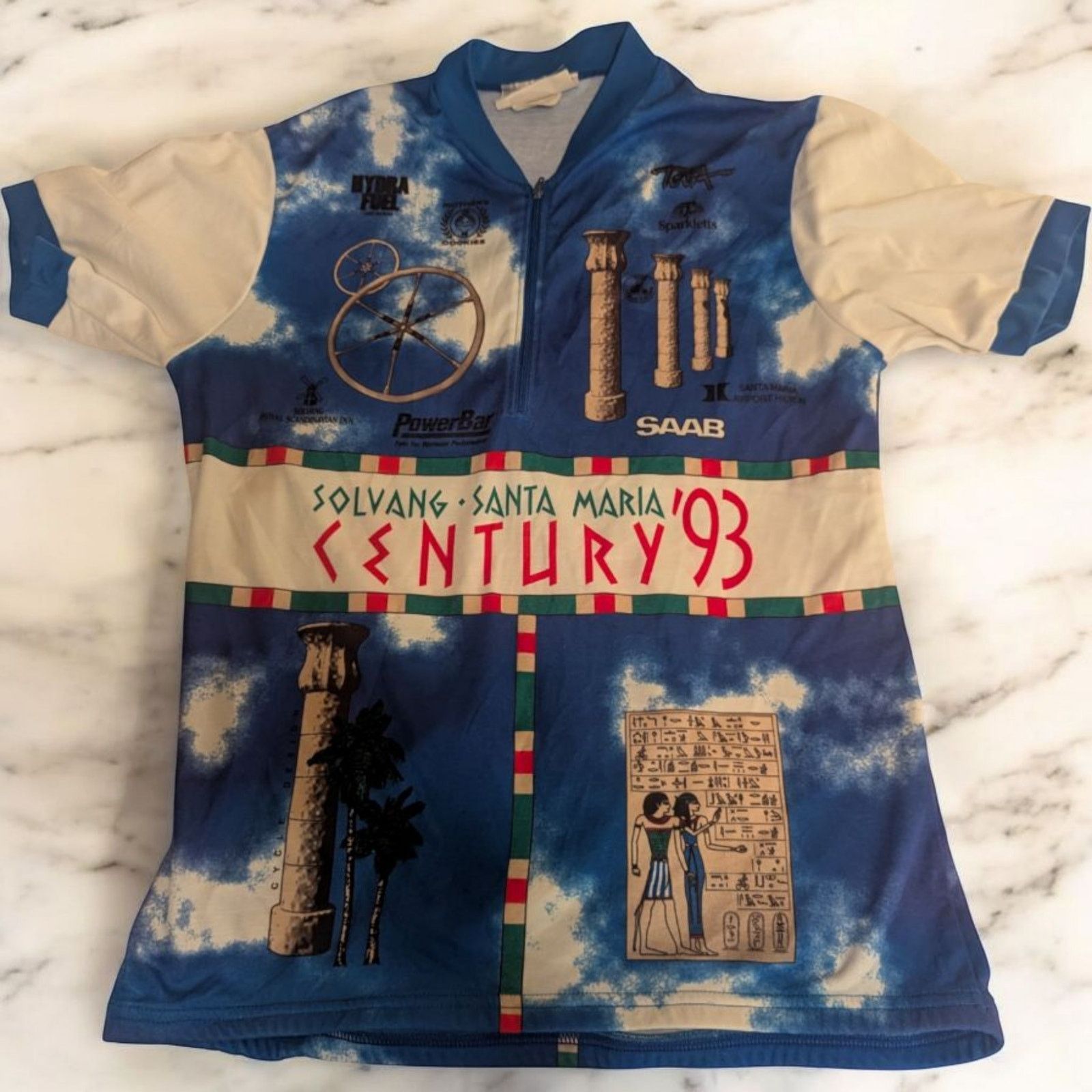 Toga Vtg Toga Solvang Century Santa Maria 1993 Cycling Jersey Med Size US M / EU 48-50 / 2 - 1 Thumbnail