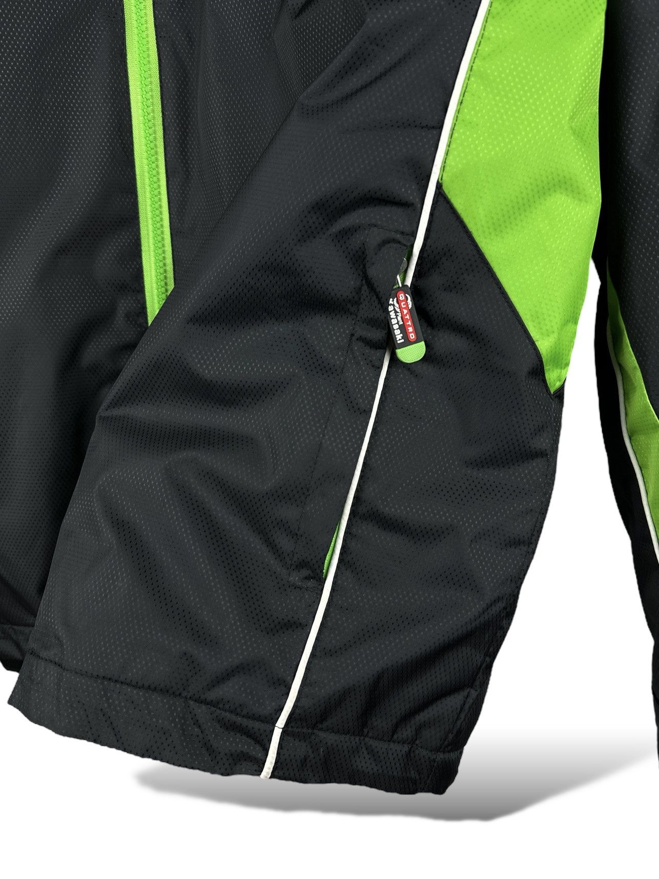 Vintage Kawasaki Quattro Plant Clinton Racing Jacket Full Zip Hooded Size US XS / EU 42 / 0 - 12 Thumbnail