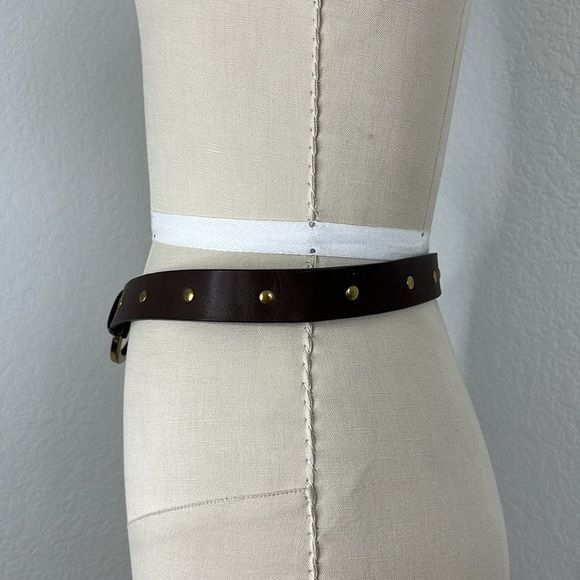 Gucci Gucci Bridle Bit Leather Loop Studded Belt Slide Brass Logo Size ONE SIZE - 4 Thumbnail