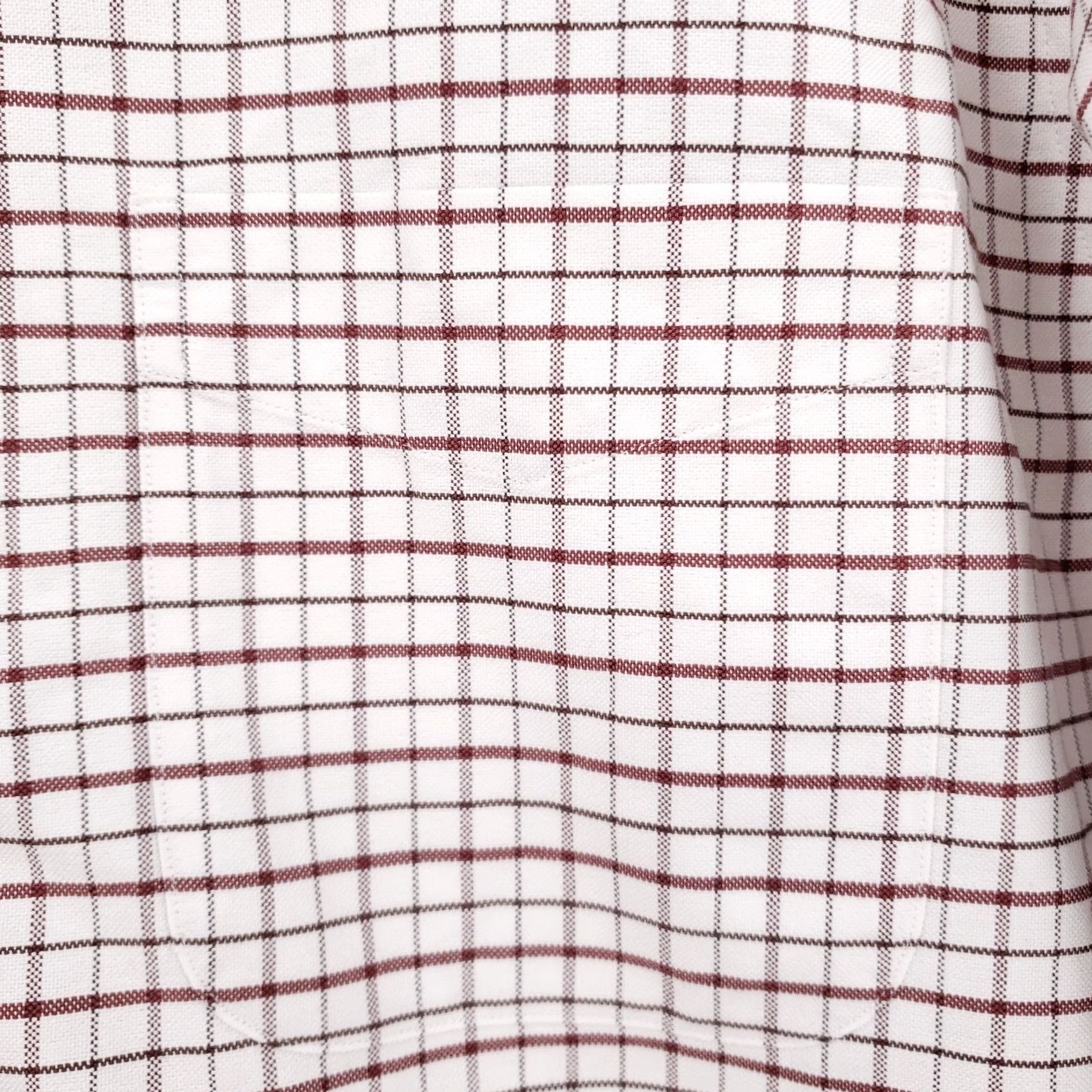 Vintage LL Bean Shirt Mens 15 34 White Plaid Wrinkle Resistant Button Down Dress Preppy Size 40R - 4 Thumbnail