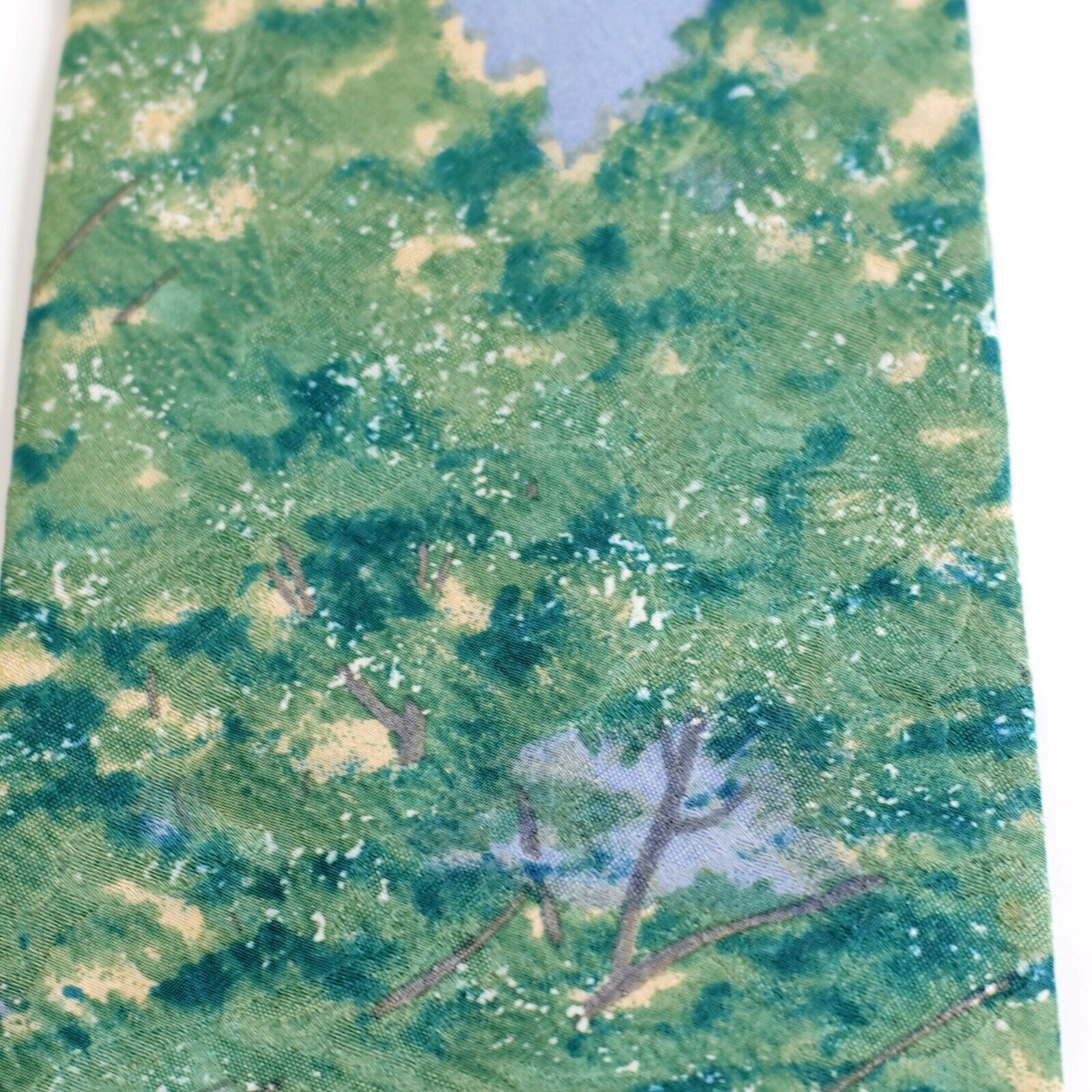 Vintage Endangered Species White Tiger Green Jacquard Print Wide Sil Size ONE SIZE - 3 Thumbnail