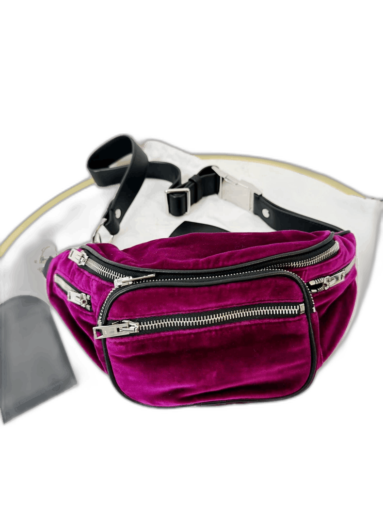Alexander Wang Alexander Wang Velvet Fanny Pack with Zippers Size ONE SIZE - 1 Thumbnail