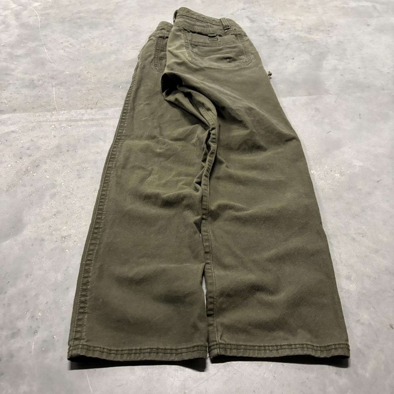 Japanese Brand × Vintage Crazy Vintage Y2K/2000s Olive Green Workwear Casual Pants! Size US 32 / EU 48 - 4 Thumbnail