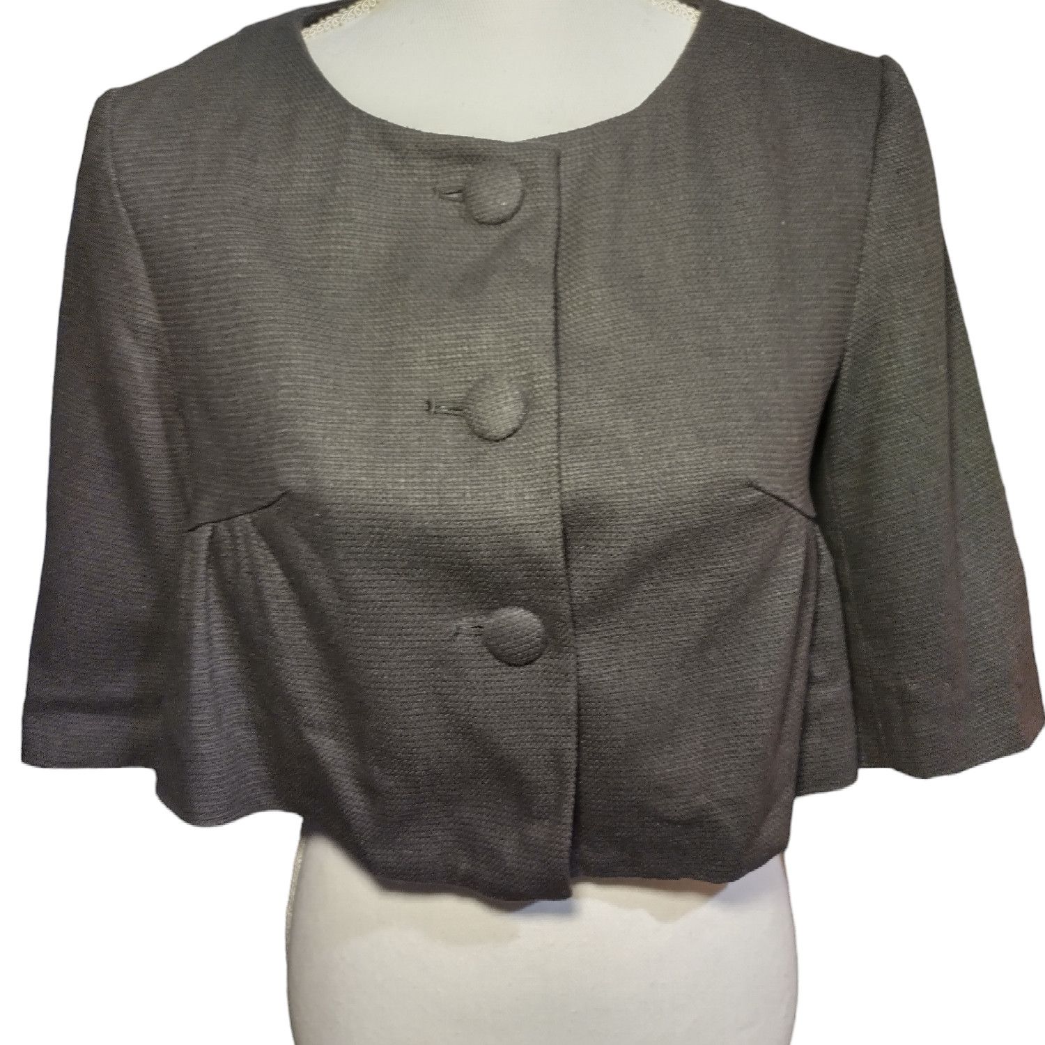 Orla Kiely Orla Kiely Womens Cropped Blazer Jacket 100% Gray Size 1 Size S / US 4 / IT 40 - 1 Thumbnail