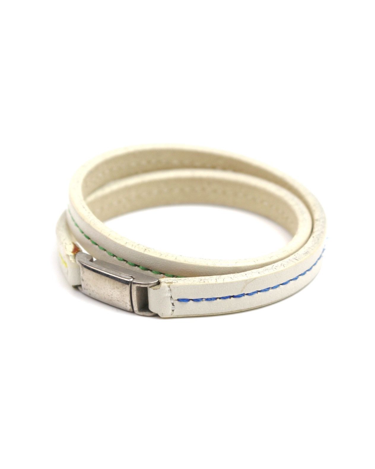 Hysteric Glamour 2000S JAPANESE MADE WHITE LEATHER WRAP BRACELET BOX CLASP Size ONE SIZE - 2 Thumbnail