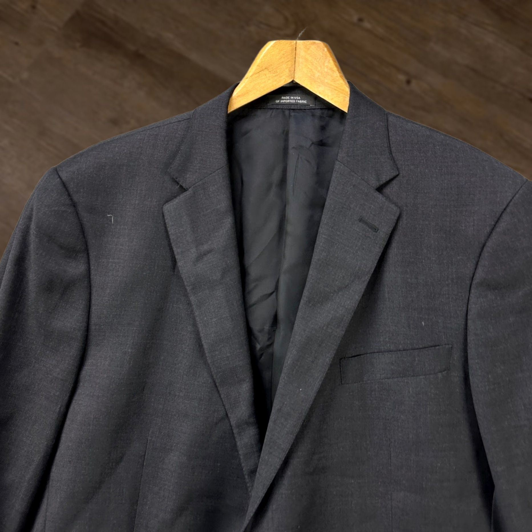 Hart Schaffner Marx Hart Schaffner Marx Wool Blazer Sport Coat Mens 48 Long Gray Notch Two-Button Front Wool Lining Long Sleeve Office Formal Vintage N/A Size 48R - 1 Thumbnail