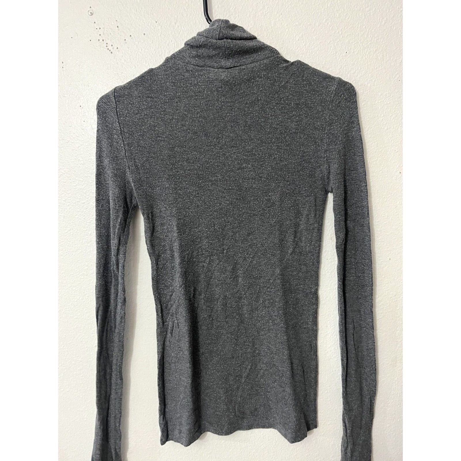 Gap GAP Women Sweater XS Gray Pullover Turtleneck Solid Lightweight Cotton Womens Size XS / US 0-2 / IT 36-38 - 2 Thumbnail