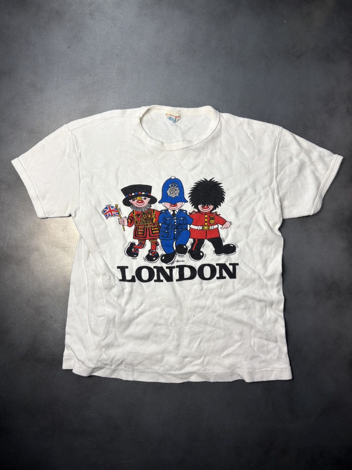Vintage 1980s Vintage London England Baby Tee Crop Union Jack Soft Size US S / EU 44-46 / 1 - 8 Thumbnail