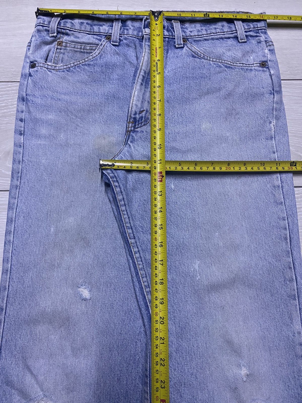 Levi's Vintage Levis 517 Orange Tab Flare Bootcut Distressed Jeans Size US 32 / EU 48 - 13 Thumbnail