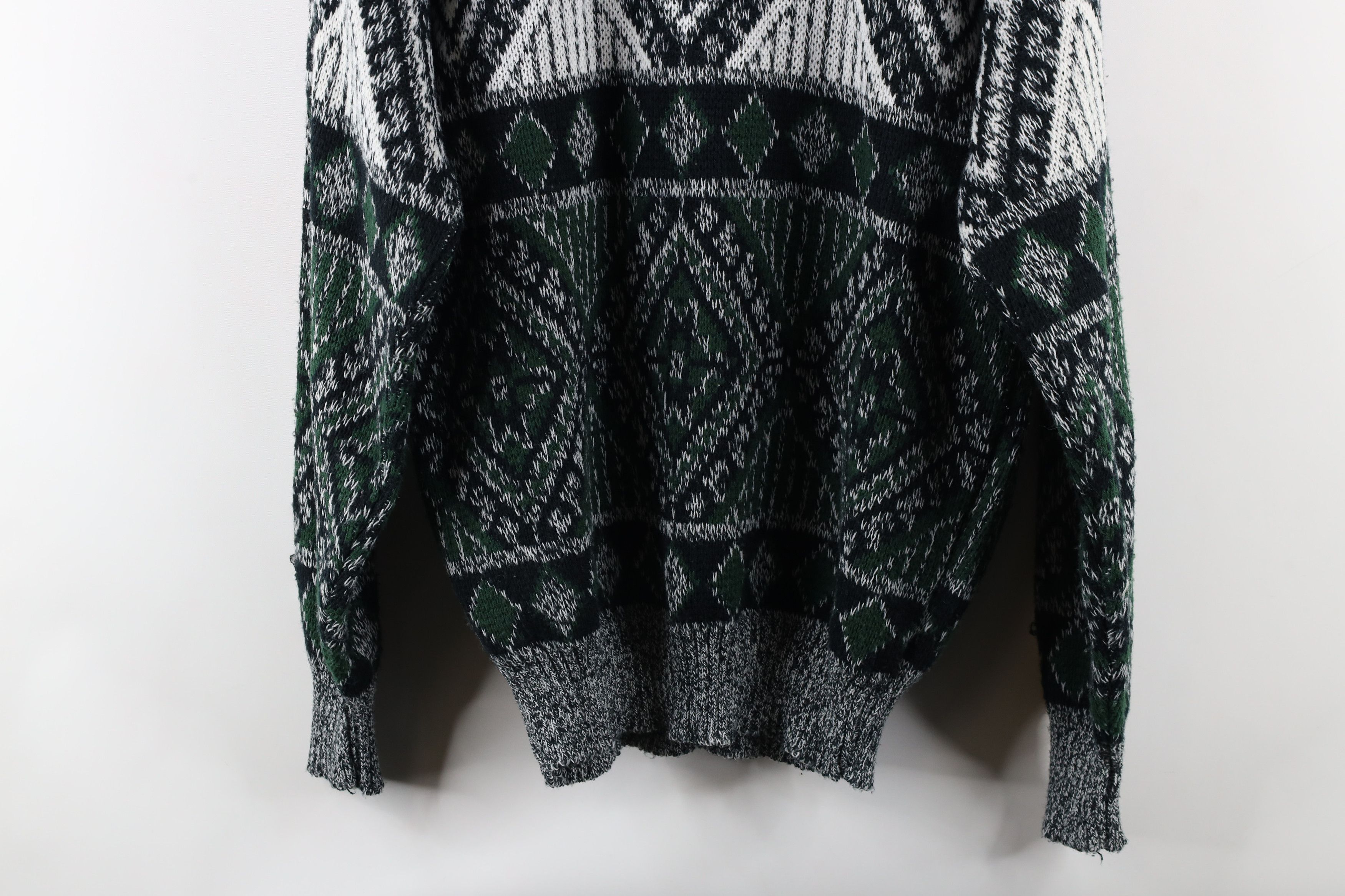 Vintage Vintage 90s Coogi Style Leather Trim Knit Dad Sweater Size US S / EU 44-46 / 1 - 10 Thumbnail