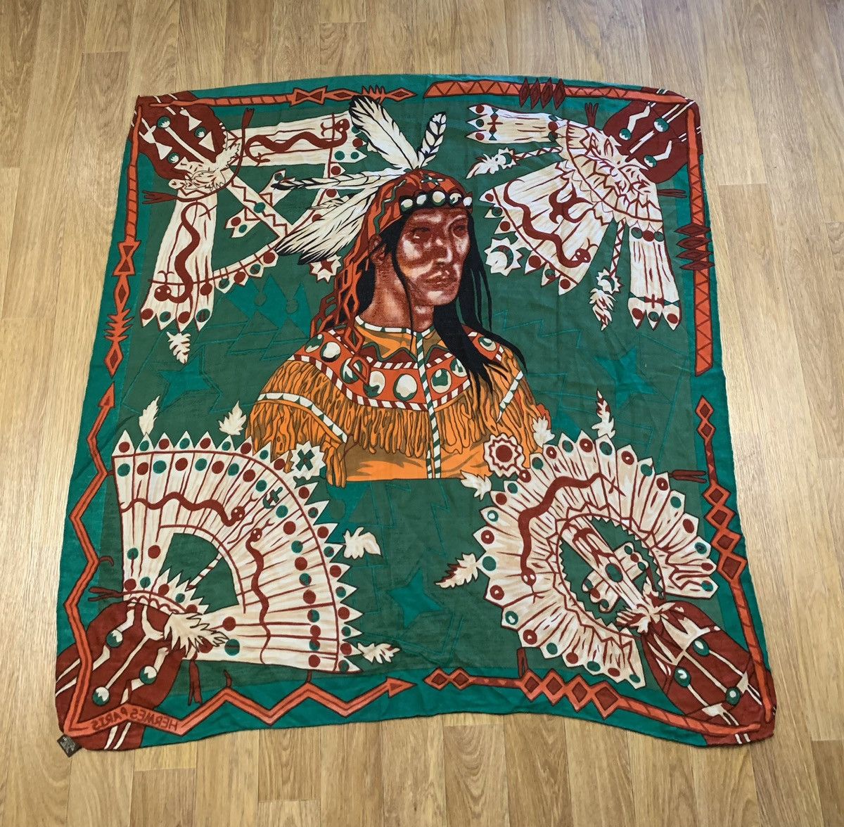 Hermes Hermes Cosmogonie Apache Cashmere Wool Silk Shawl Scarf Size ONE SIZE - 12 Thumbnail