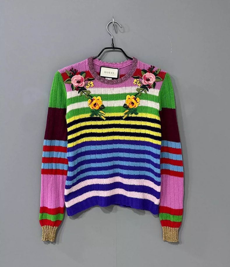 Gucci Gucci Rainbow embroidered sweater 2506-Nextarrow Size XS / US 0-2 / IT 36-38 - 1 Thumbnail