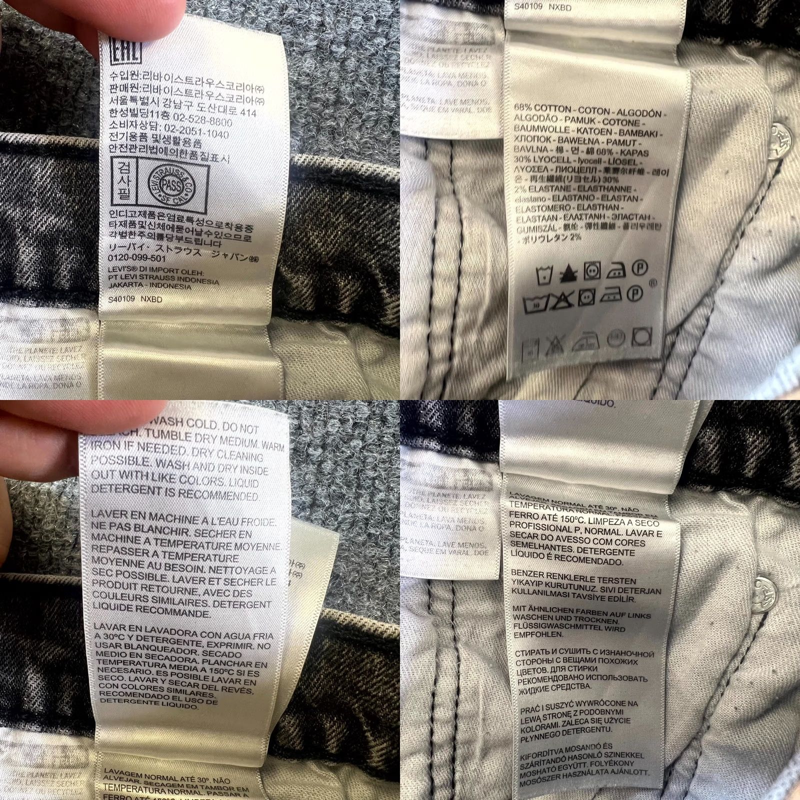 Levi's Levi's 511 Jeans Mens Gray Denim Stretch Slim Fit Straight Leg Streetwear 32x30 Size US 32 / EU 48 - 8 Thumbnail