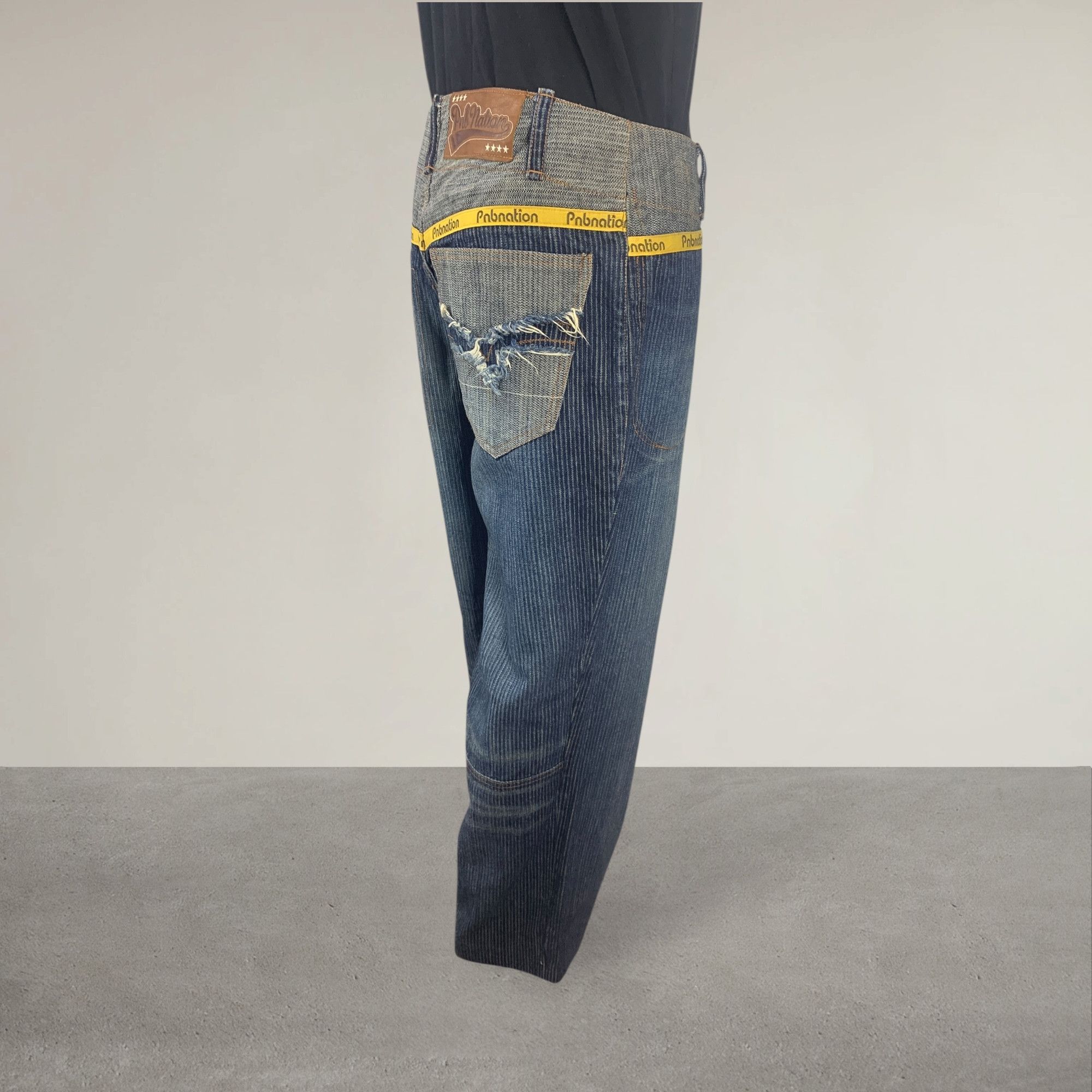 Japanese Brand PNB Nation Pants Hip Hop Baggy Skateboards Jeans Size US 34 / EU 50 - 2 Thumbnail