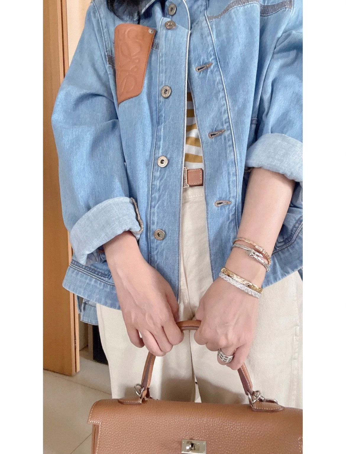 Loewe Loewe Logo Leather Patch Denim Jacket Size XS / US 0-2 / IT 36-38 - 1 Thumbnail
