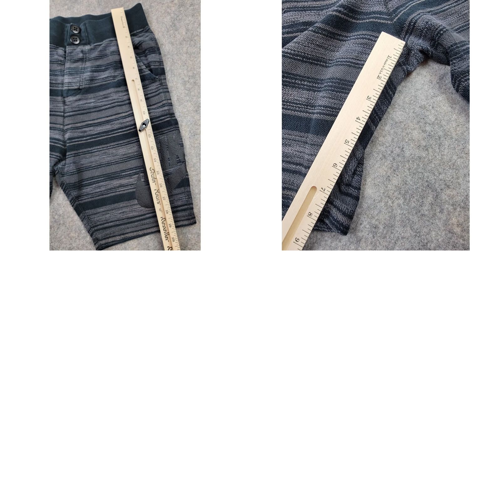Nike Nike Shorts Mens Small Black Gray Stripe Knit Button Fly Athletic Logo Size US 29 - 8 Thumbnail