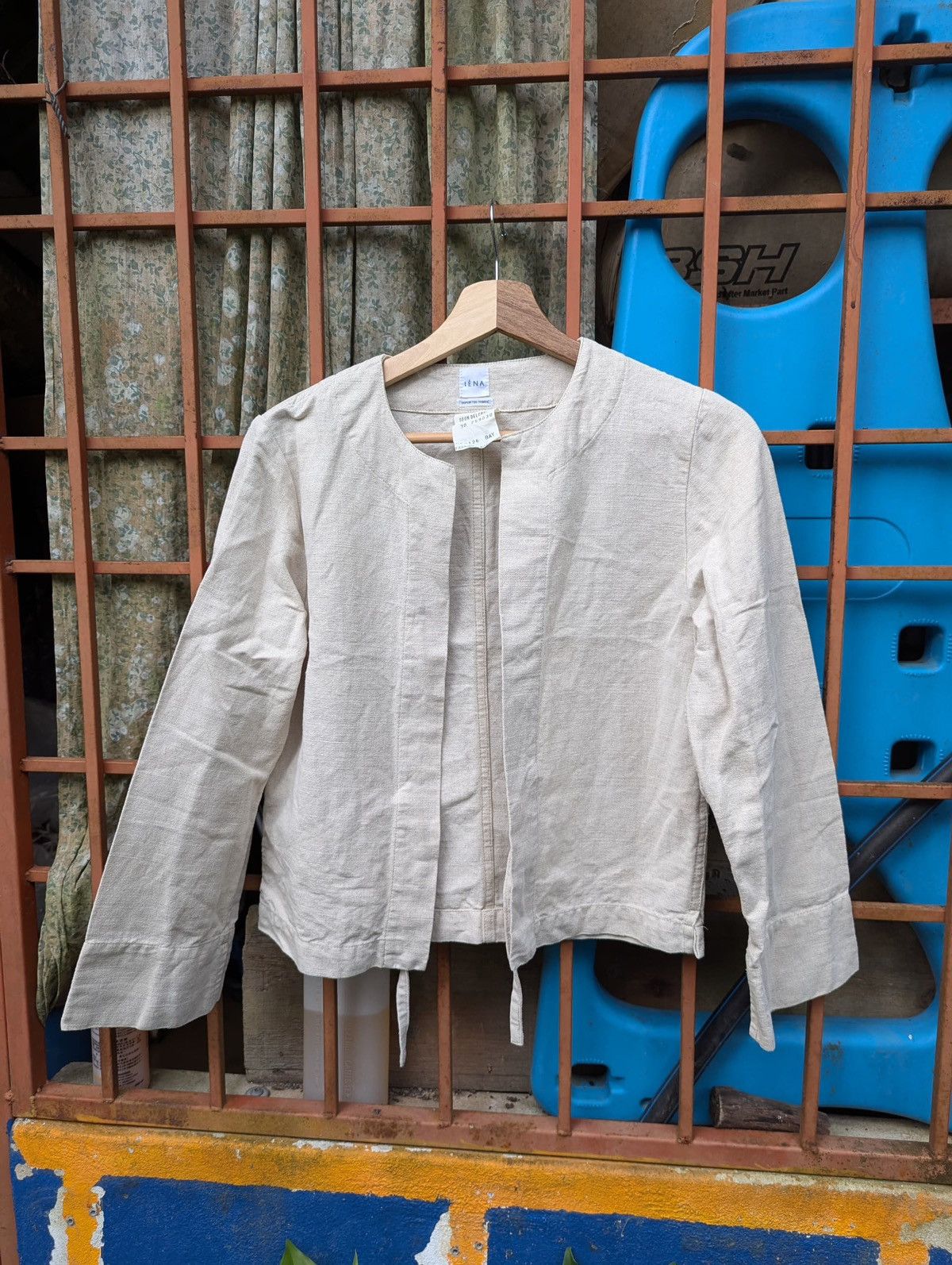 Designer × Japanese Brand White Linen Jacket Women IENA Size XS / US 0-2 / IT 36-38 - 1 Thumbnail