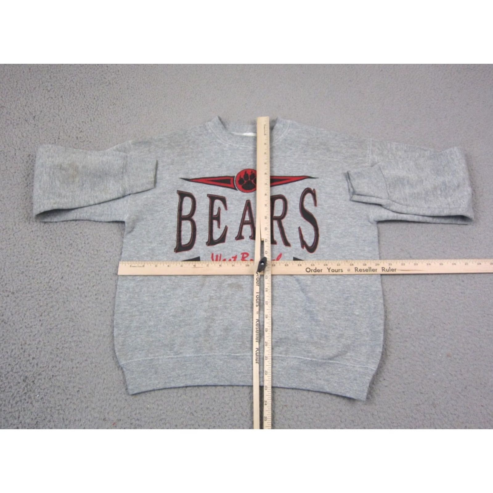Vintage Vintage Bears Sweatshirt Men M Gray Football 90s Crew Neck Pullover Wool Fleece West Branch Size US M / EU 48-50 / 2 - 7 Thumbnail