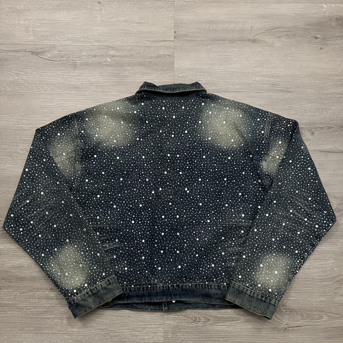 Vale Vale Forever All Over Rhinestone Denim Trucker Jacket Size US L / EU 52-54 / 3 - 13 Thumbnail