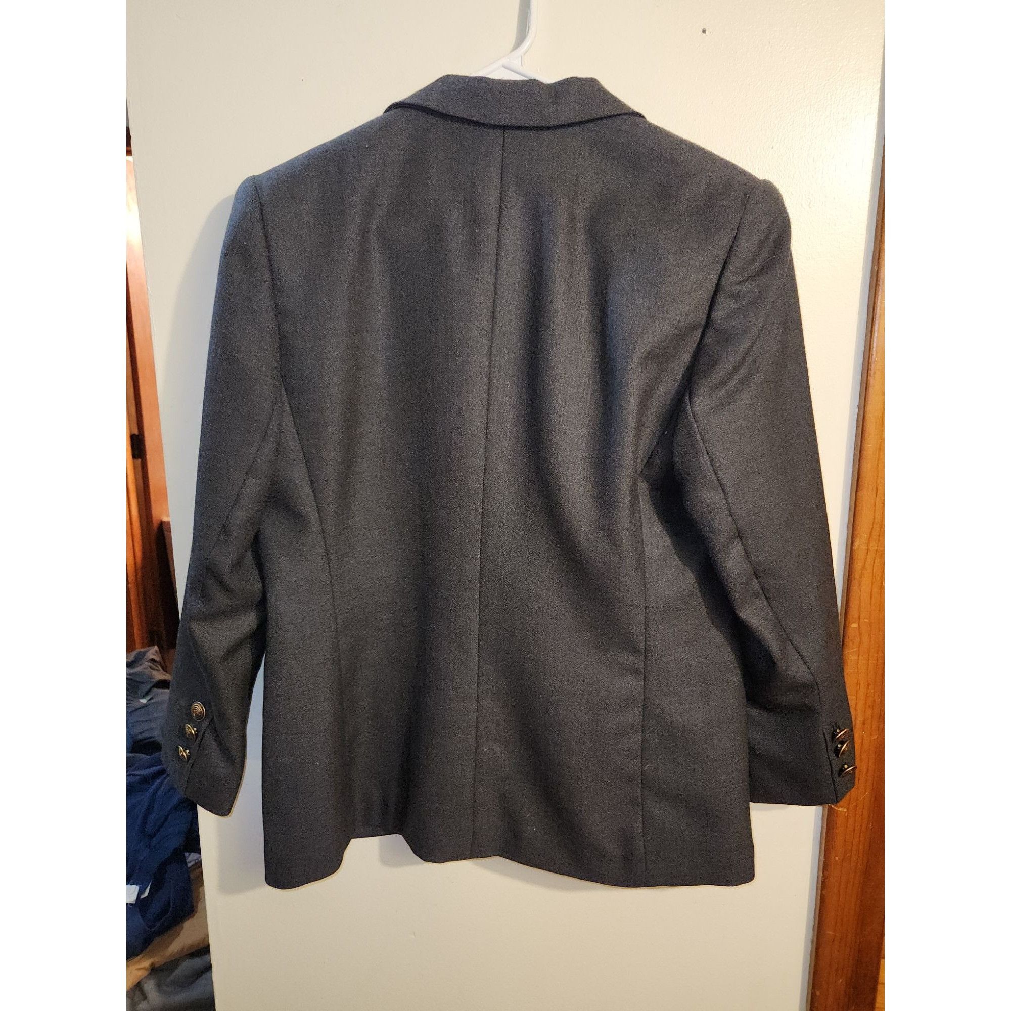Vintage Giorgio di Sant Angelo Womens Blazer Size 10 Black Wool Size L / US 10 / IT 46 - 2 Thumbnail