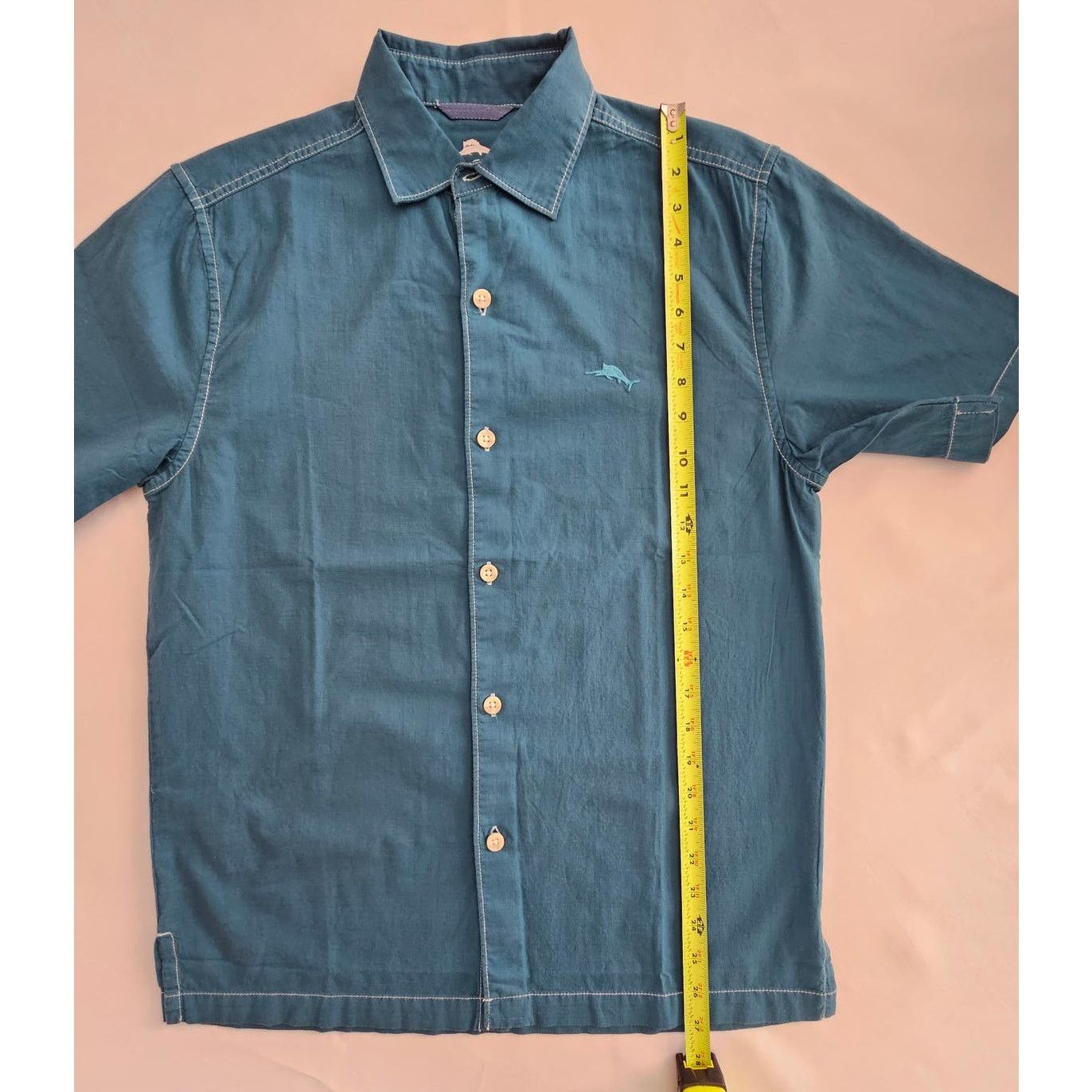Tommy Bahama Tommy Bahama Cotton Button Down Ink Blue S/S Shirt S $99.50 Size US S / EU 44-46 / 1 - 6 Thumbnail