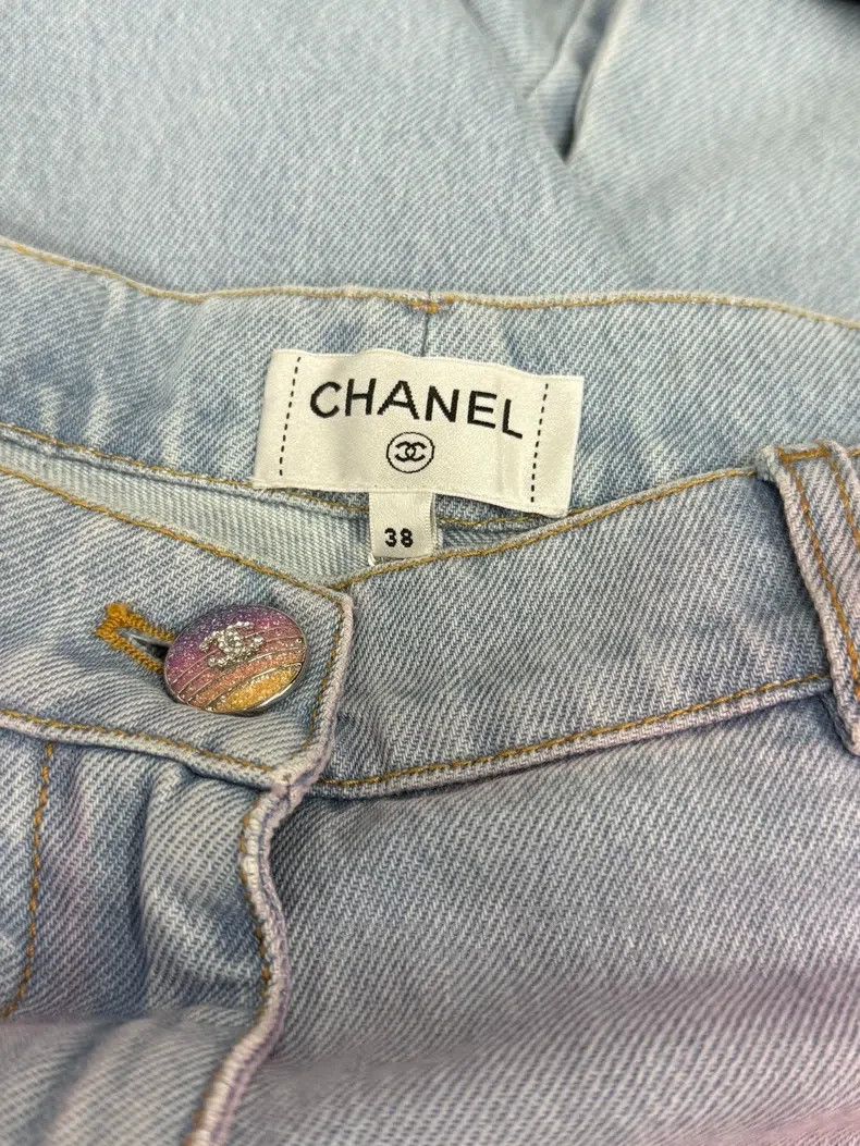 Chanel Chanel Pink gradient denim wide-leg trousers Size 25" / US 0 / IT 36 - 3 Thumbnail